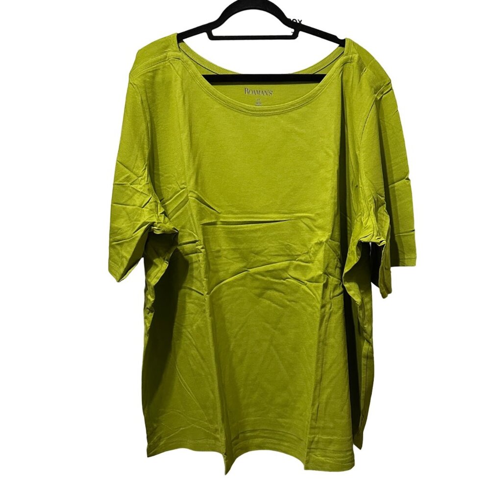 Roman’s size 4X 34/36 avocado green cotton new in package tunic top